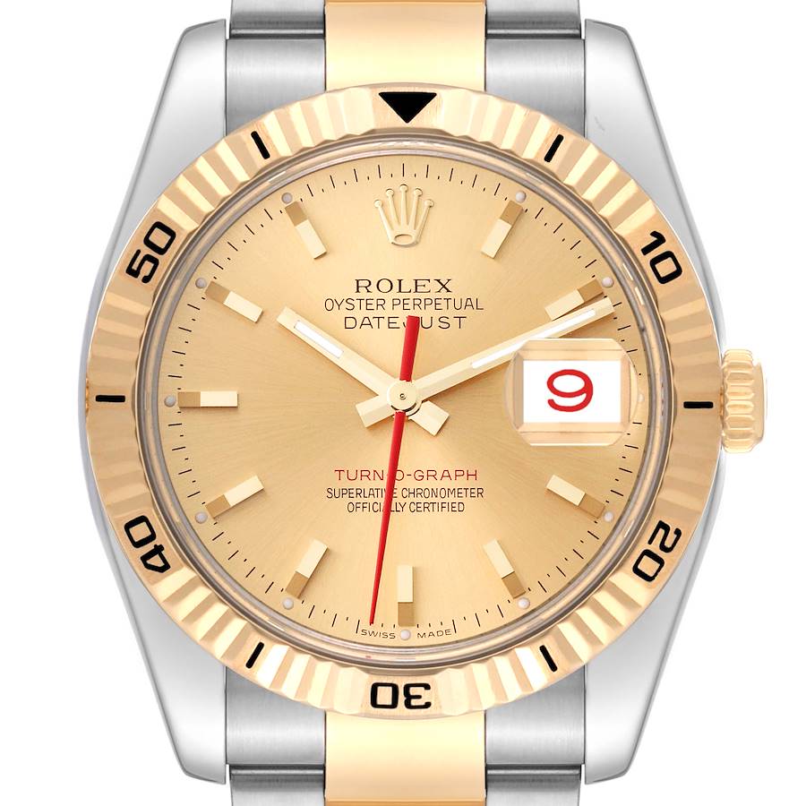Replica Rolex Datejust Turnograph Steel Yellow Gold Mens Watch 116263