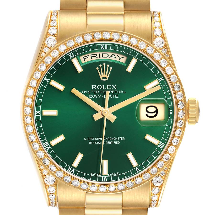 Replica Rolex President Day-Date Yellow Gold Diamond Mens Watch 118388