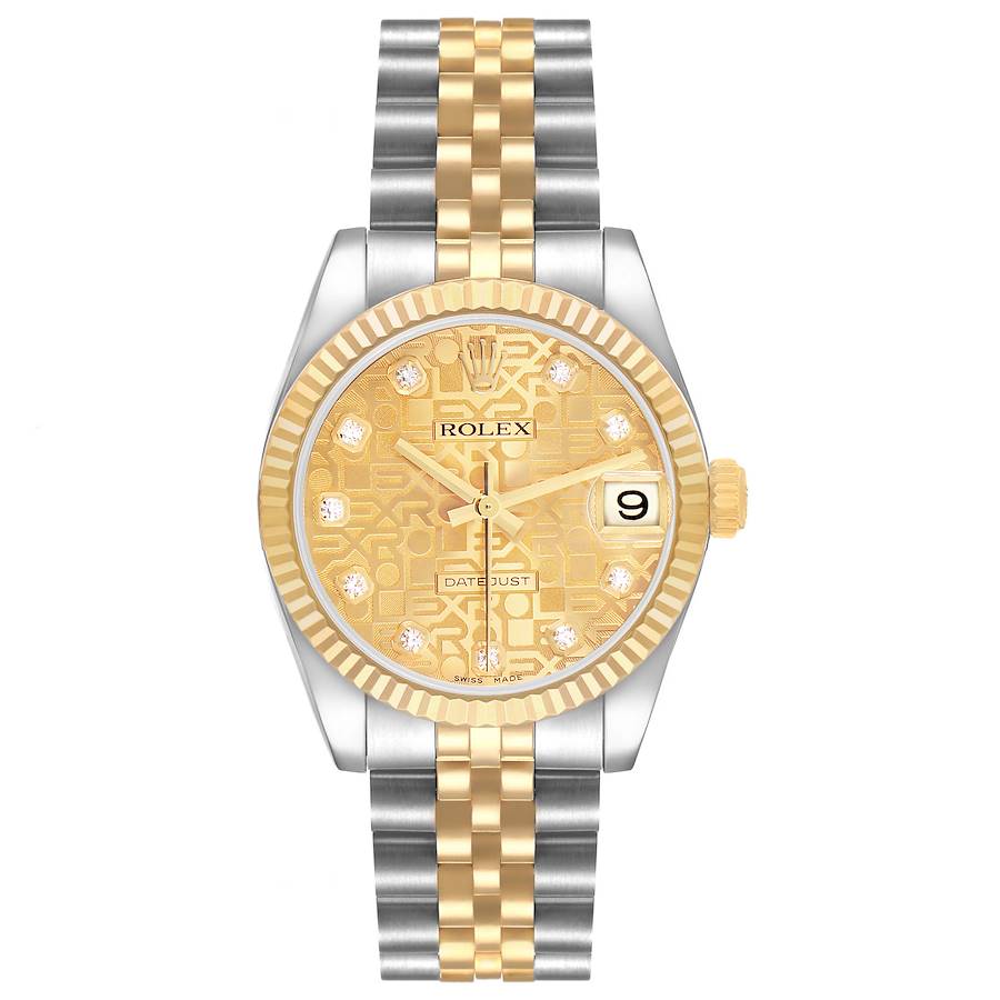 Replica Rolex Datejust Midsize 31 Steel Yellow Gold Diamond Ladies Watch 178273