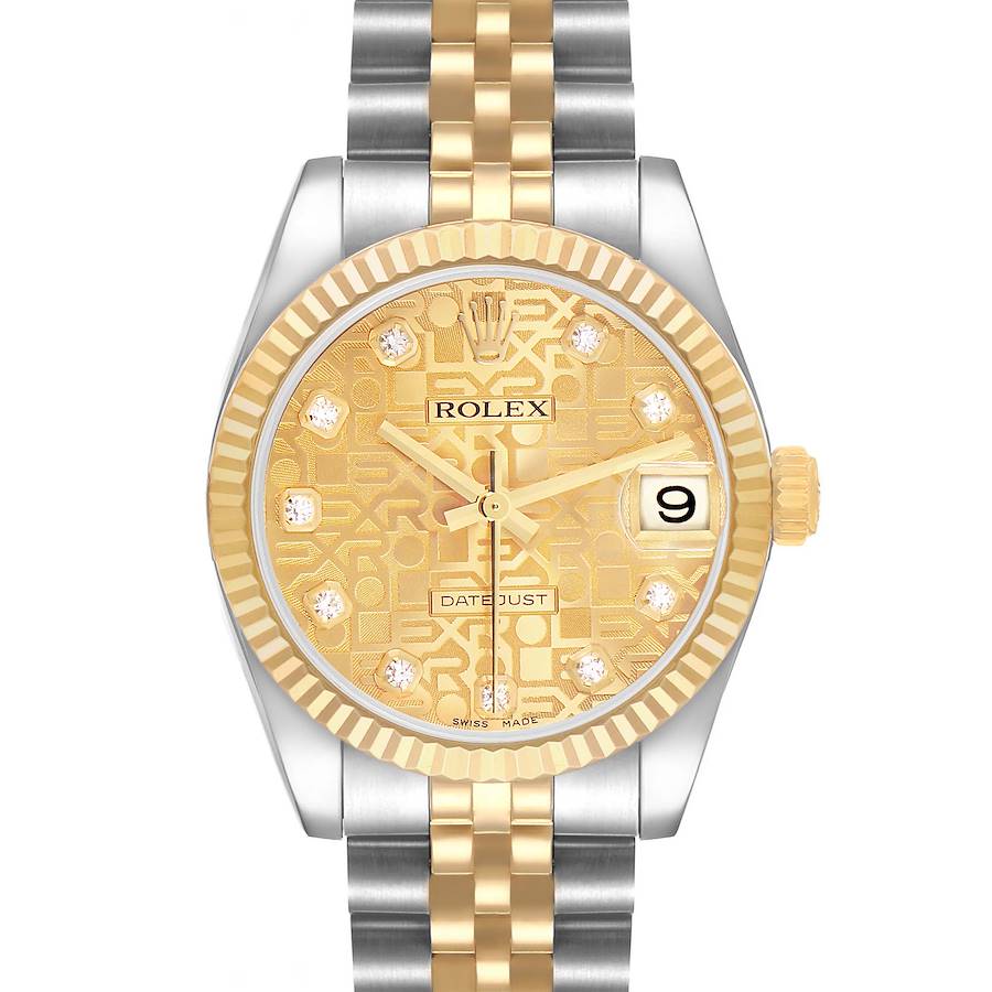 Replica Rolex Datejust Midsize 31 Steel Yellow Gold Diamond Ladies Watch 178273