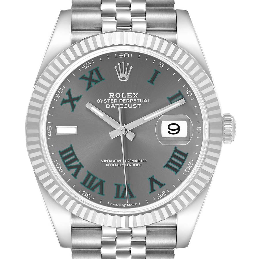 Replica Rolex Datejust 41 Steel White Gold Wimbledon Dial Mens Watch 126334