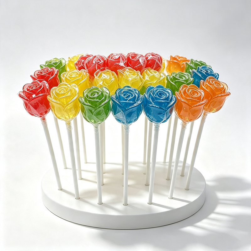 Multicolored rose lollipop