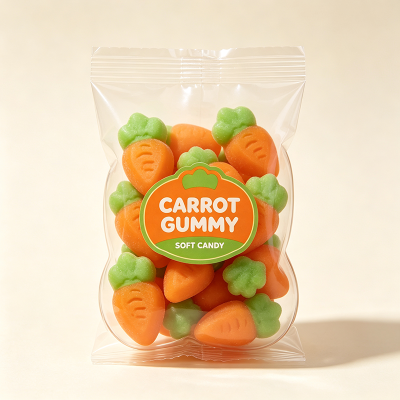 Carrot-shaped gummy candy
