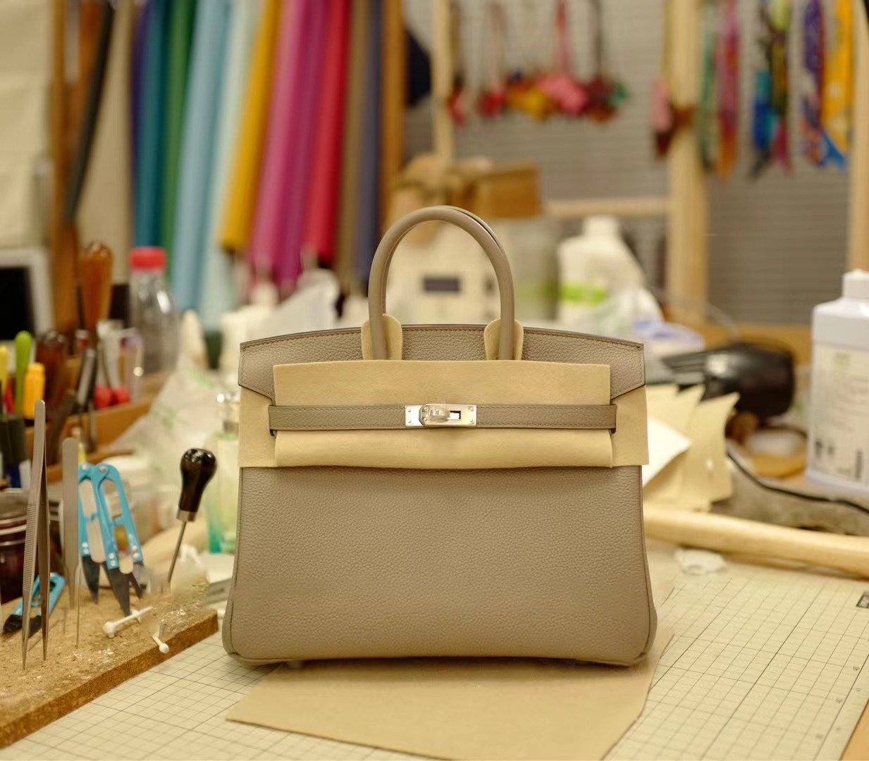 Birkin 25 M8 Gris Asphalte Togo