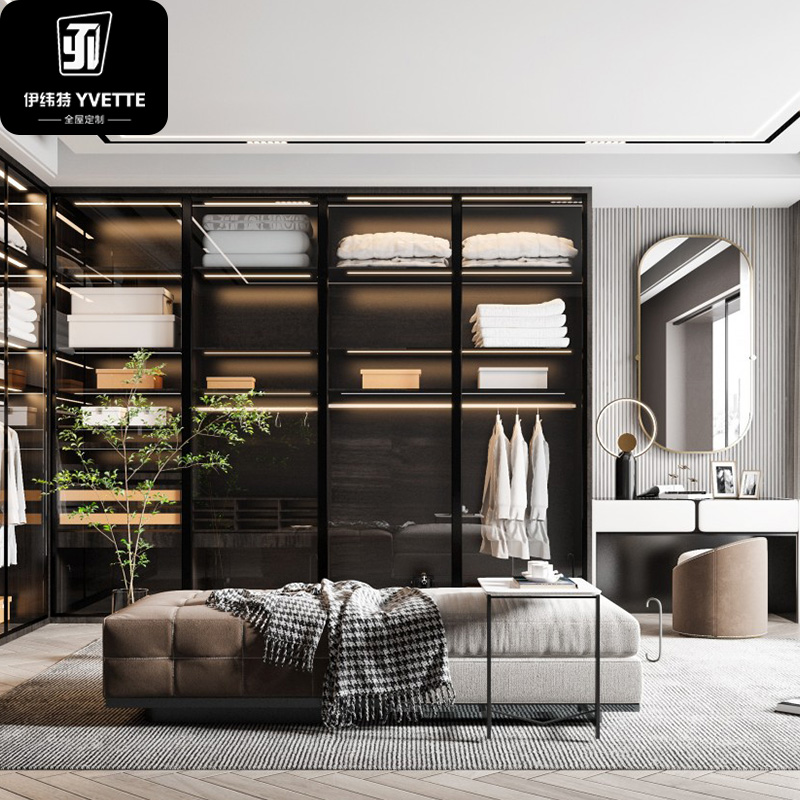 High-end walk-in closet display of wardrobe effect1