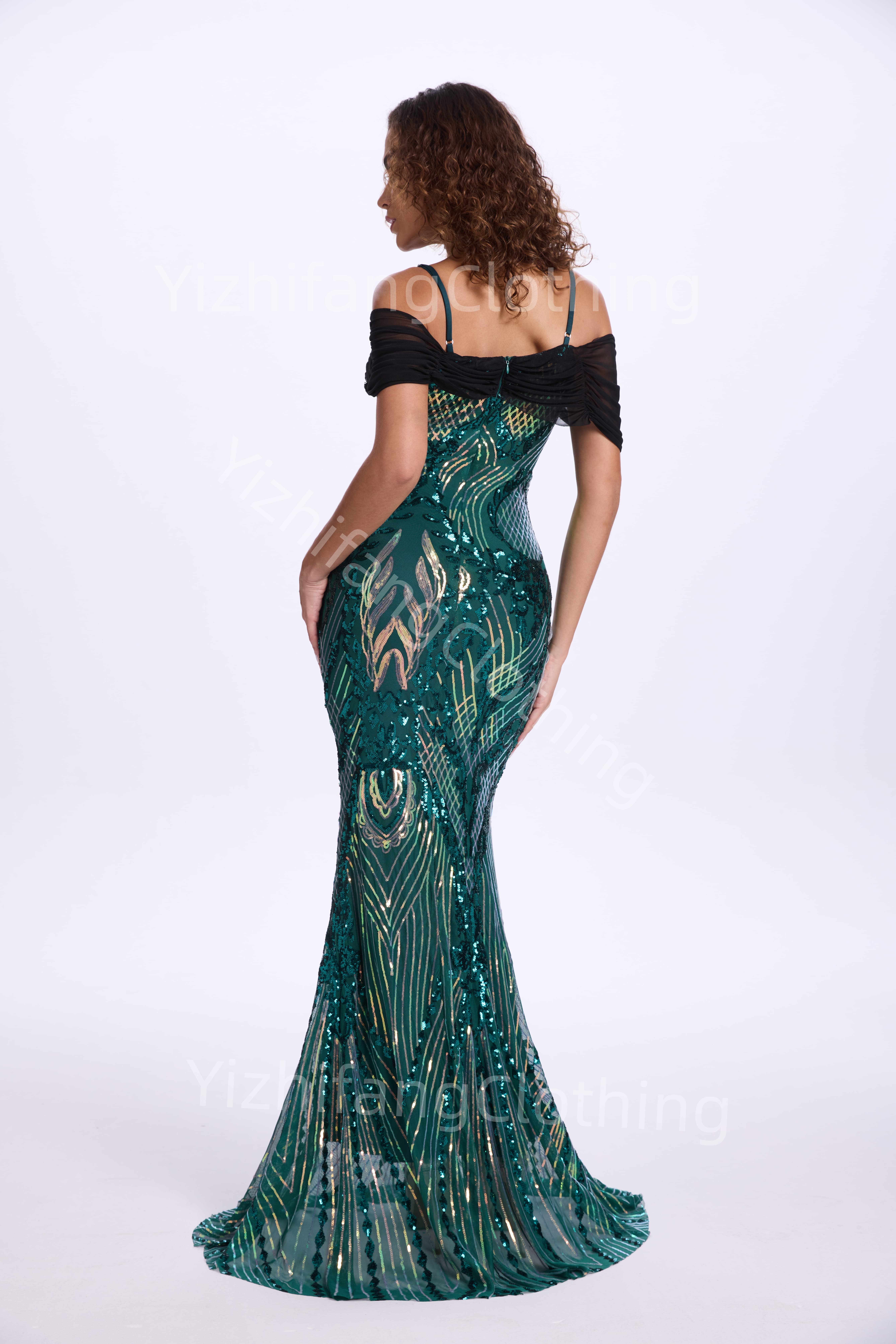 Bead style   Elegant European and American Style Evening Gown for Women - Sexy Dress