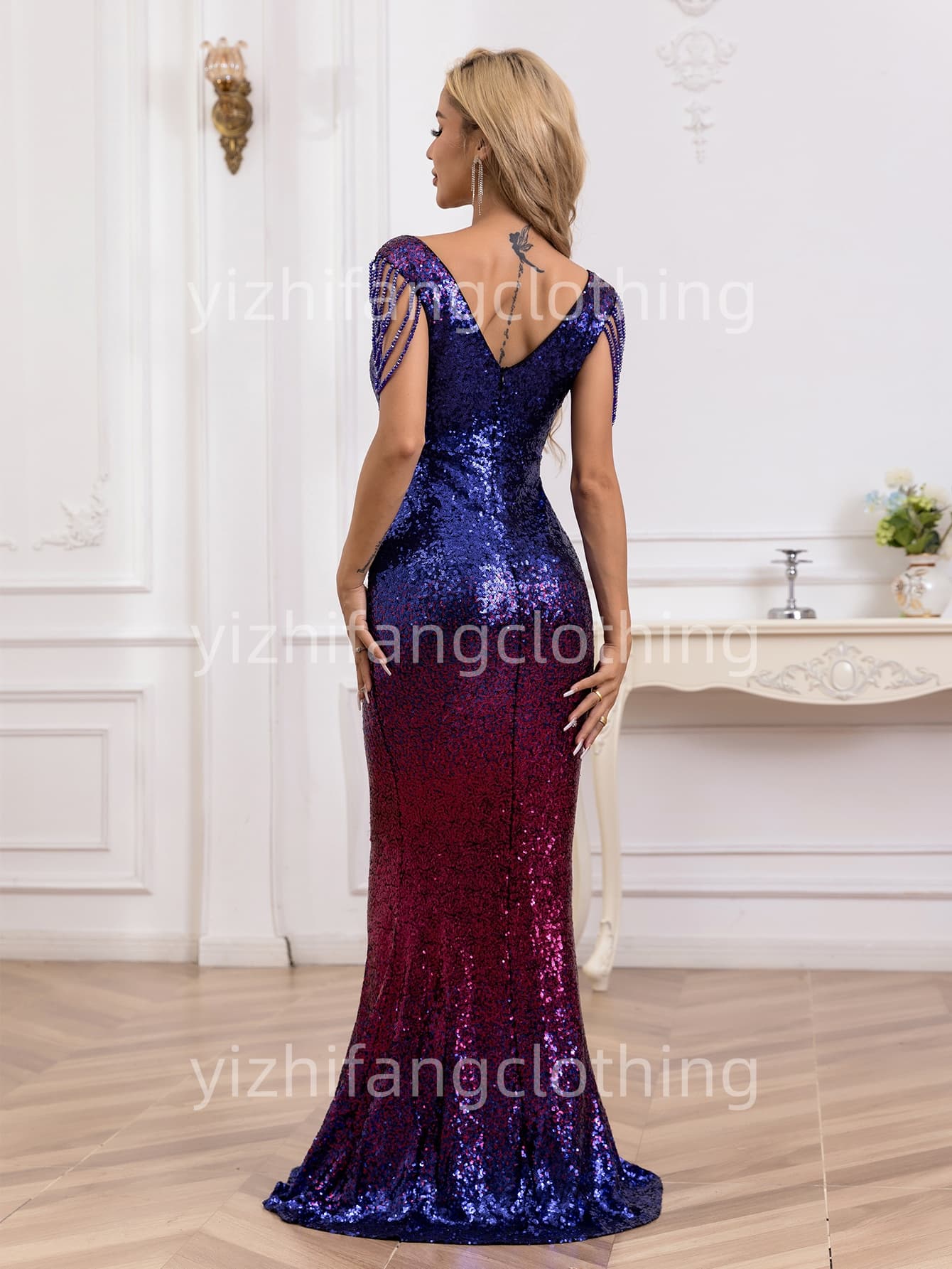 Elegant European and American Style Evening Gown for Women - Sexy Dress									