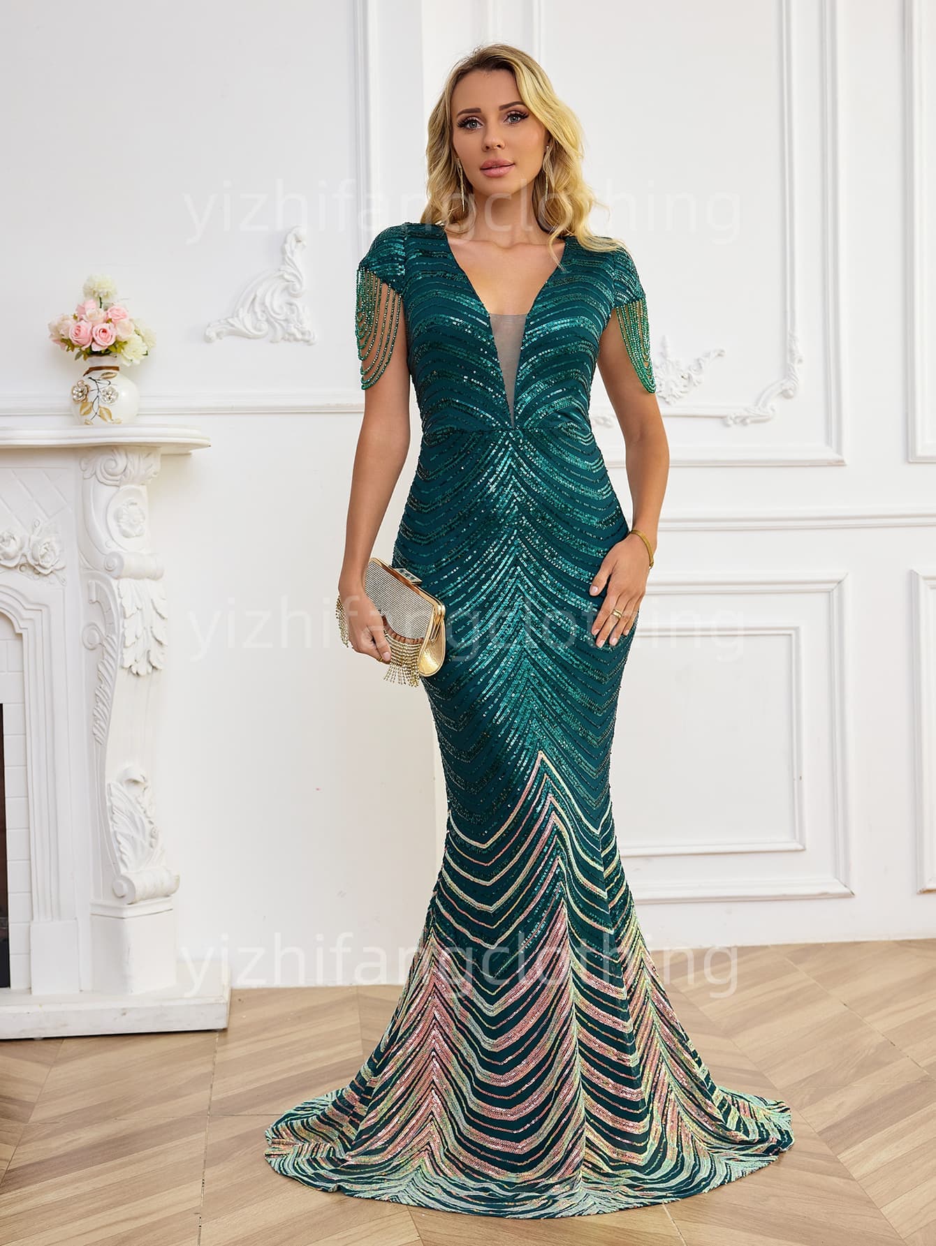  Elegant European and American Style Evening Gown for Women - Sexy Dress									