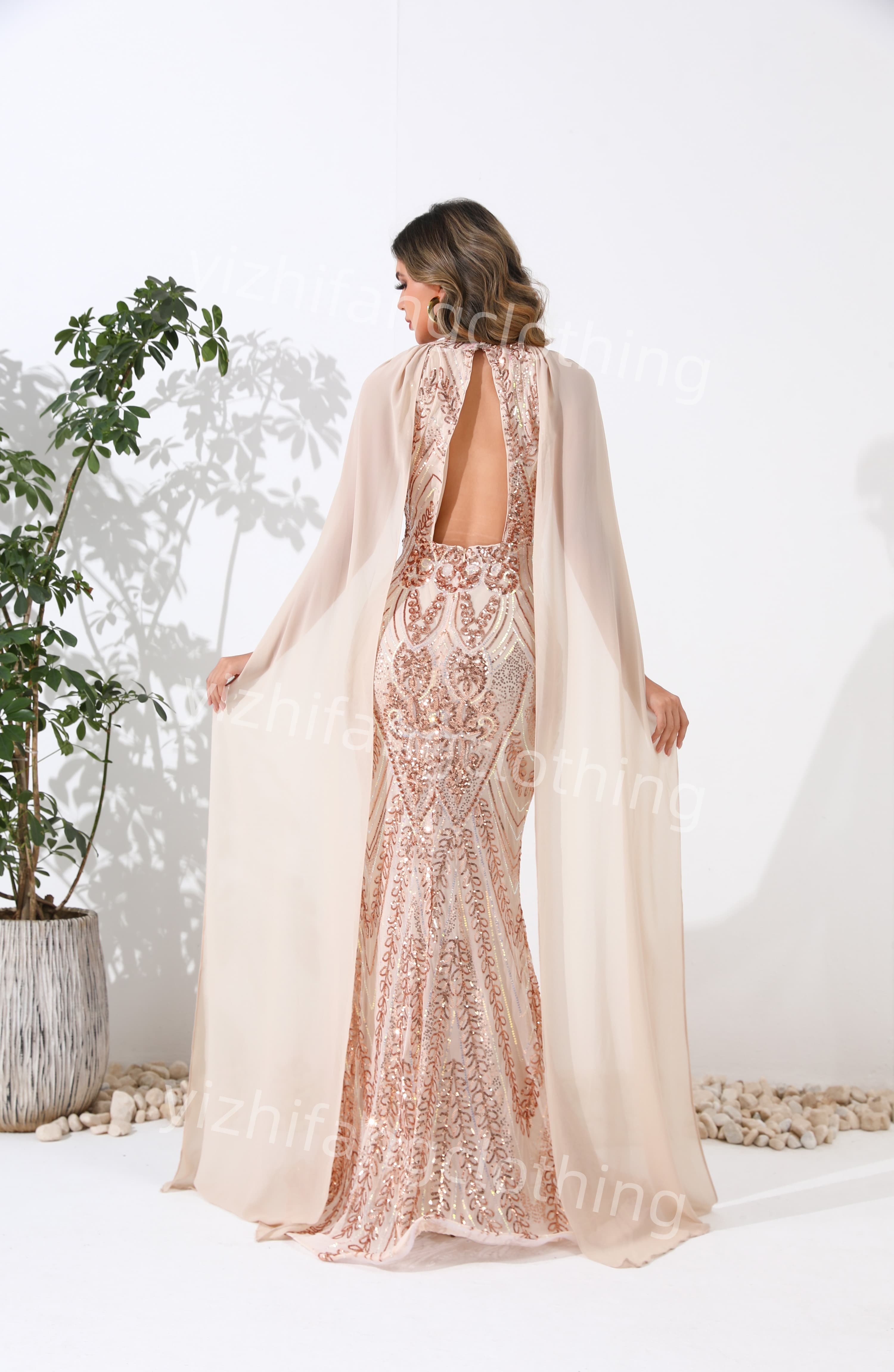  "sequin fabric" 8 Elegant European and American Style Evening Gown for Women - Sexy Dress																		