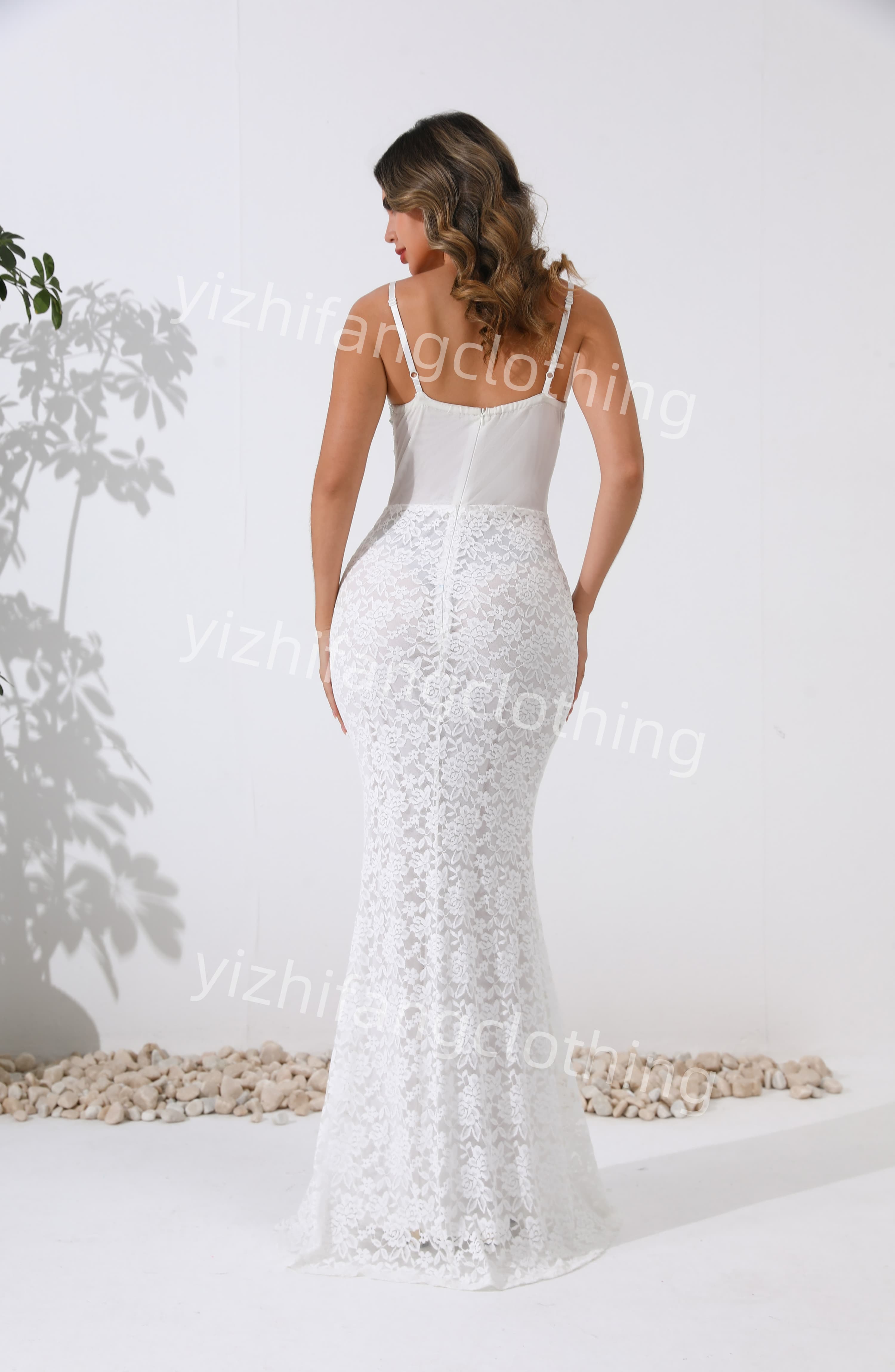 Elegant  Race Spleißnetz, heißes Bohren  European and American Style Evening Gown for Women - Sexy Dress									