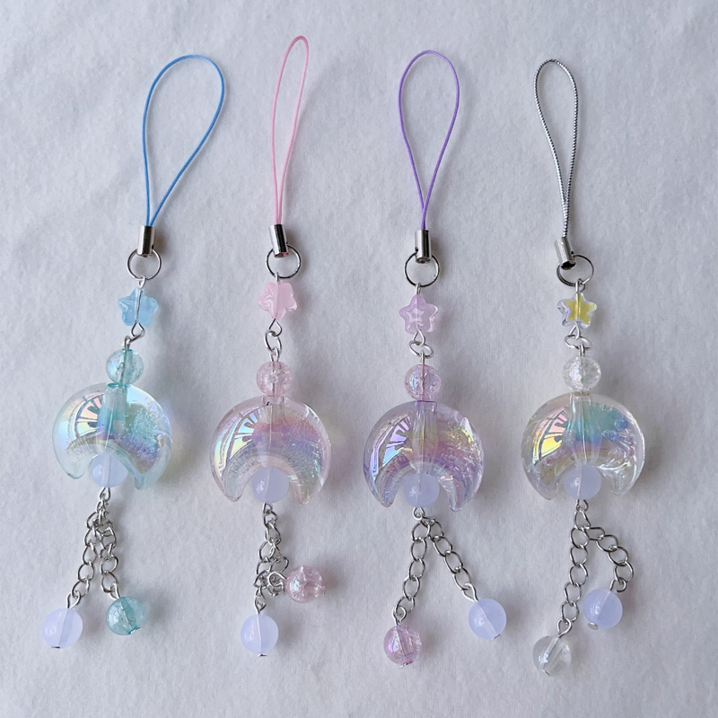 Beautiful Electroplated Moon Phone Charms 