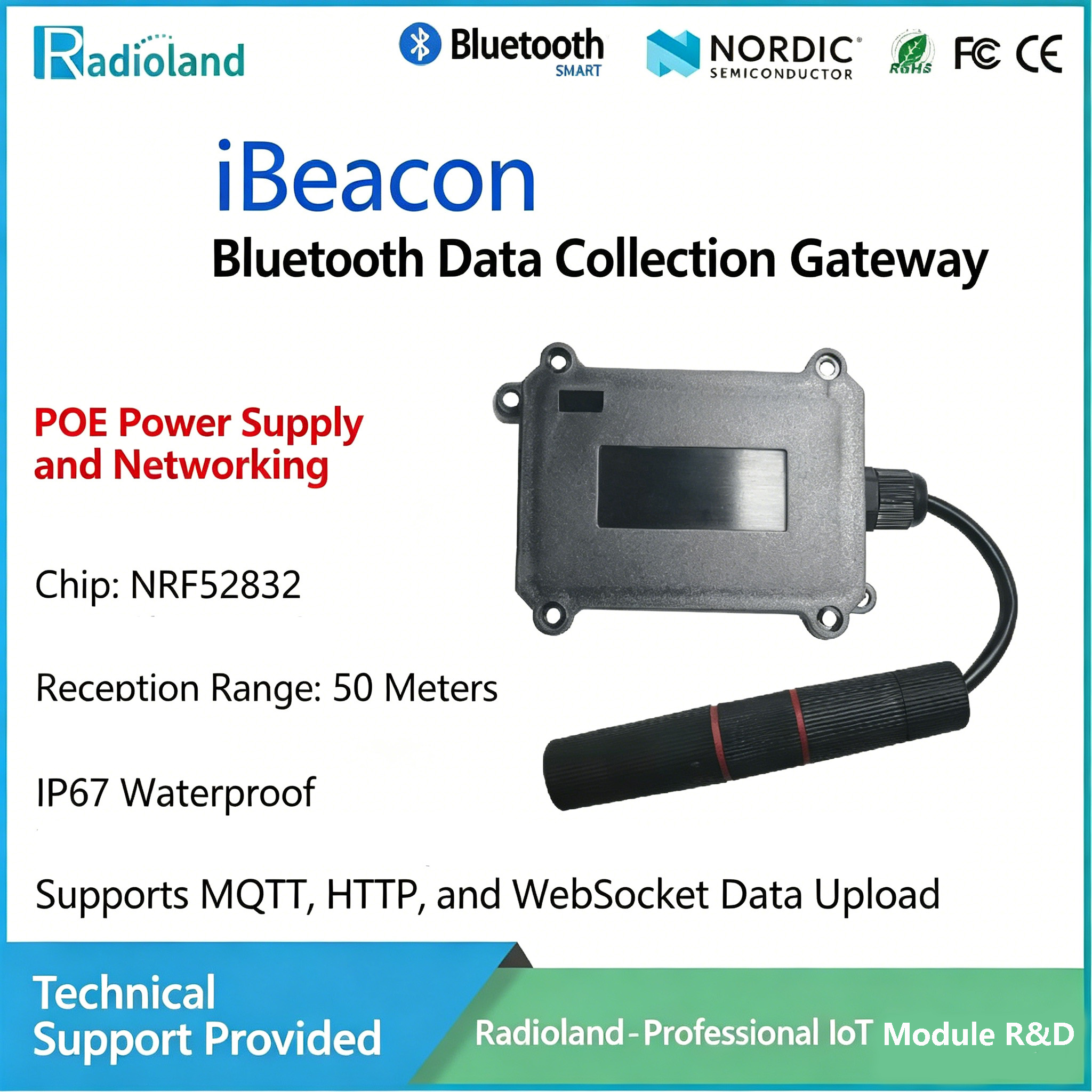 4G Waterproof Bluetooth Data Collection Gateway