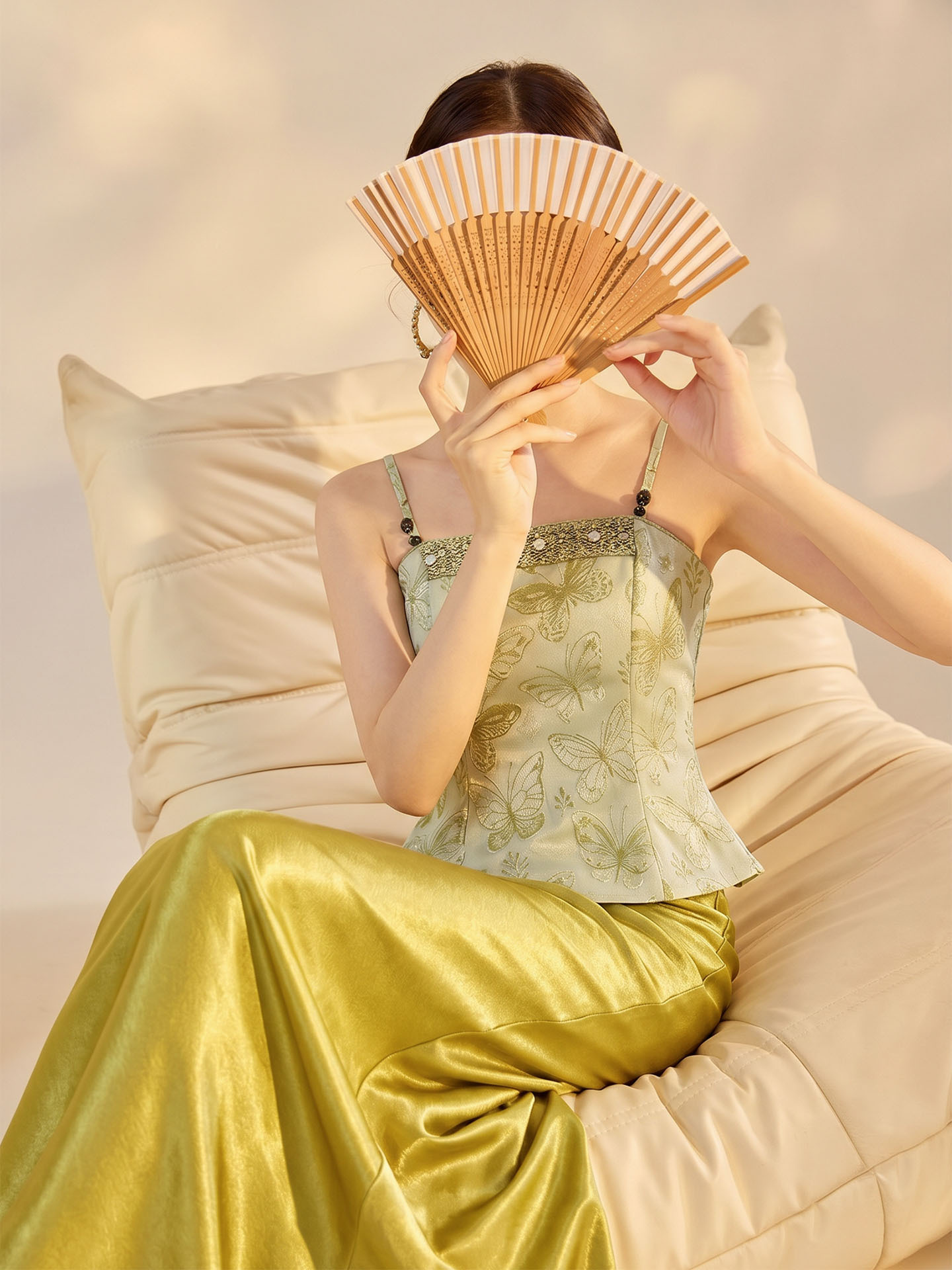 新中式夏季高級感復古刺繡輕奢重工吊帶半裙國風兩件套女 P0532