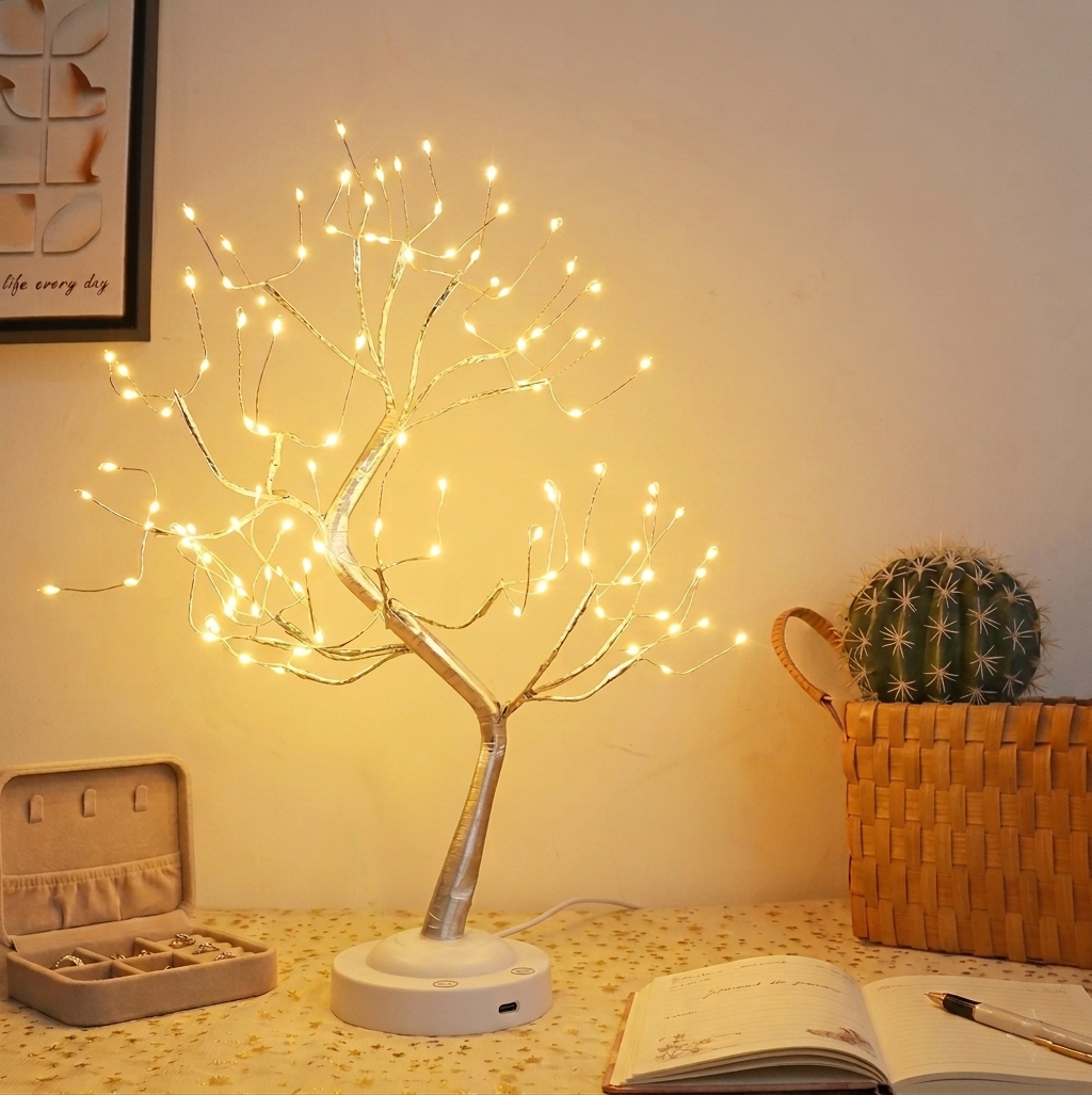 Warm White Fairy Spirit Tree Lamp – DIY Bendable Bonsai LED Tree Light for Home Decor, Tabletop Centerpiece & Aesthetic Night Light
