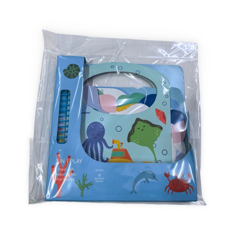 Custom Ocean Theme Water Painting Book with Carry Handle
