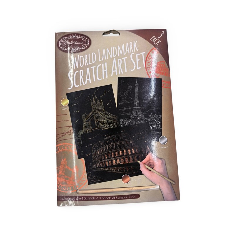 Custom World Landmark Scratch Art Set