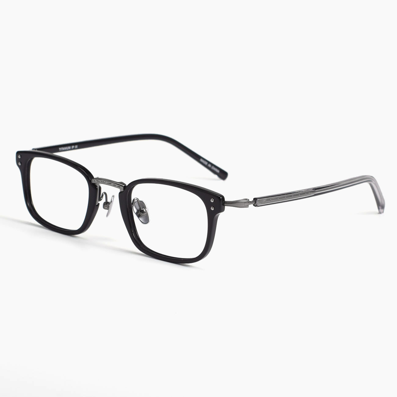 Vintage Square Acetate Vintage Square Acetate Glasses –Prescription Frames Lightweight Square Eyewear for Daily Use  Titanium Temple